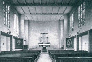 Kirche Erlöser Zürich Innenraum Altar 1950